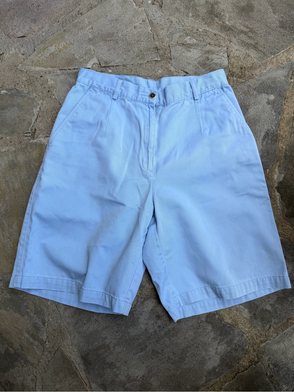 L.L. Bean women’s Sky Blue Flat-Front Chino Shorts